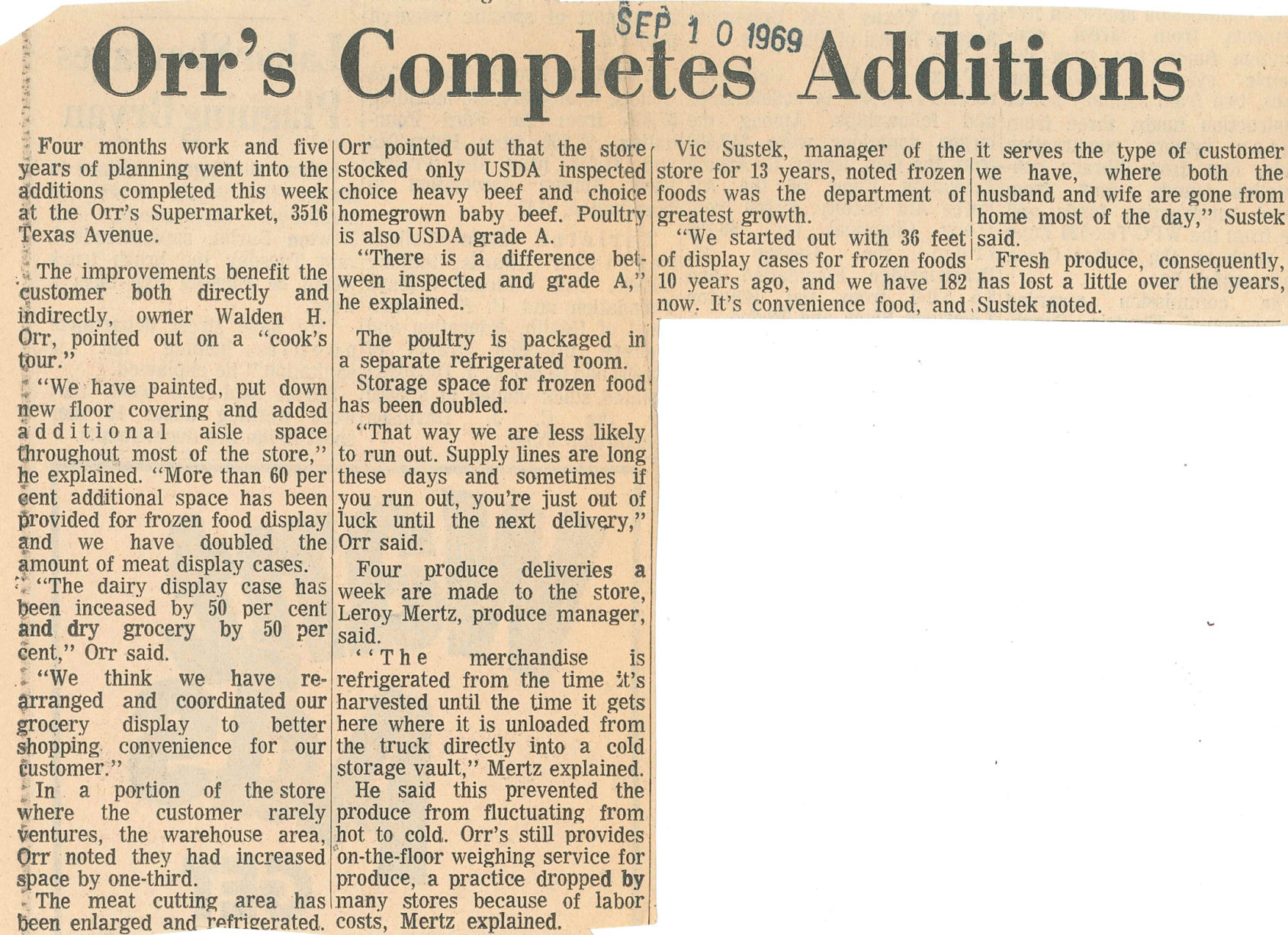 The Eagle Archives: Orr's Super Markets